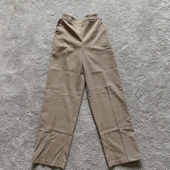 Oak and Fort Oatmeal Brown Plaid pants NWT - Picture 1 of 5